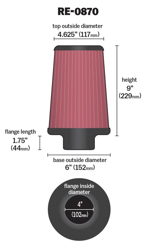 K&N RE-0870 UNIVERSELLER LUFT FILTER – Bild 2