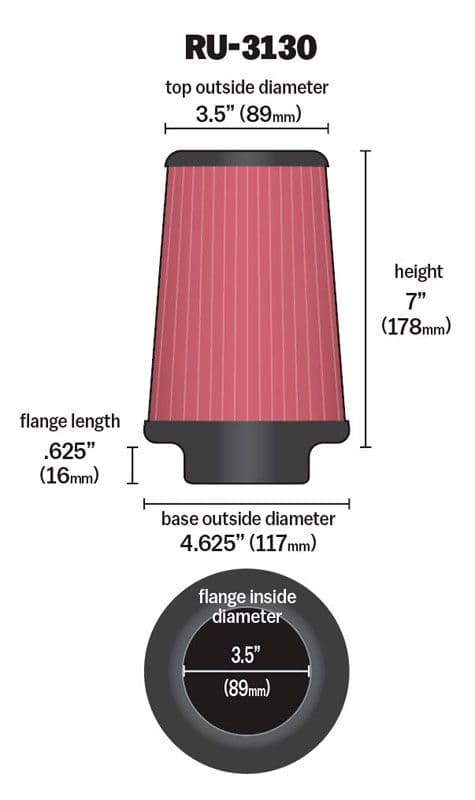 K&N RU-3130 UNIVERSELLER LUFT FILTER – Bild 2