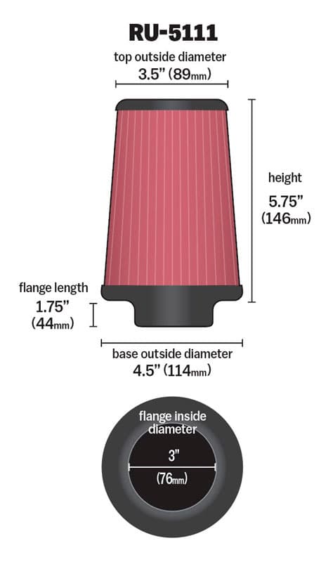 K&N RU-5111 UNIVERSELLER LUFT FILTER – Bild 2