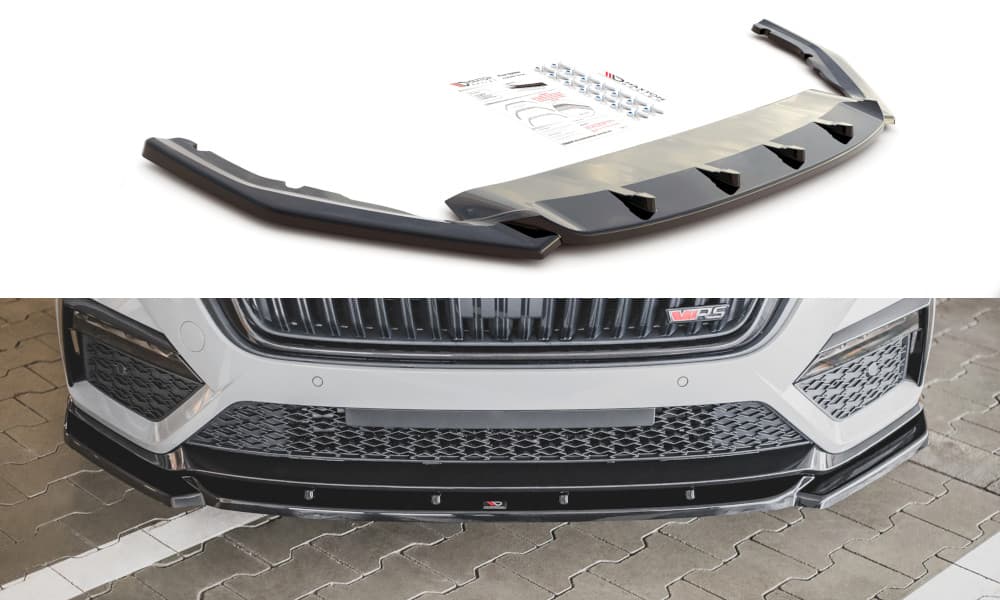 SKODA OCTAVIA RS - MAXTON DESIGN FRONT CUP SPOILERLIPPE FRONTANSATZ V.3 (DTC) – Maxton Design