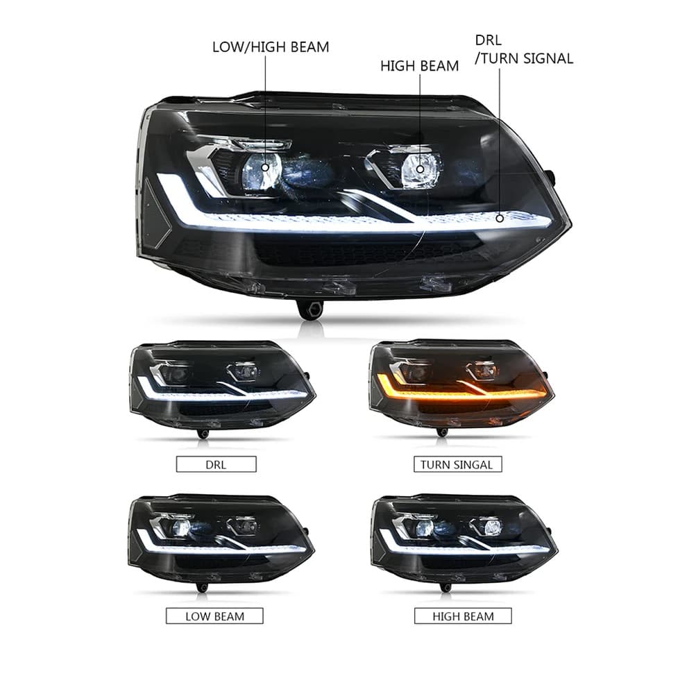 VW T5 MULTIVAN - FULL LED TAGFAHRLICHT SCHEINWERFER T6 OPTIK – Bild 3