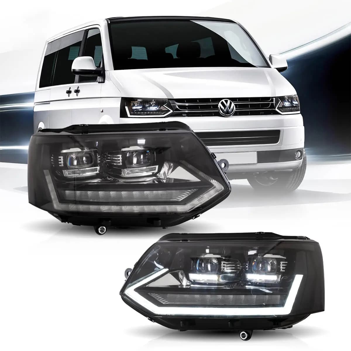 VW T5 MULTIVAN - FULL LED TAGFAHRLICHT SCHEINWERFER (DYNAMIC)