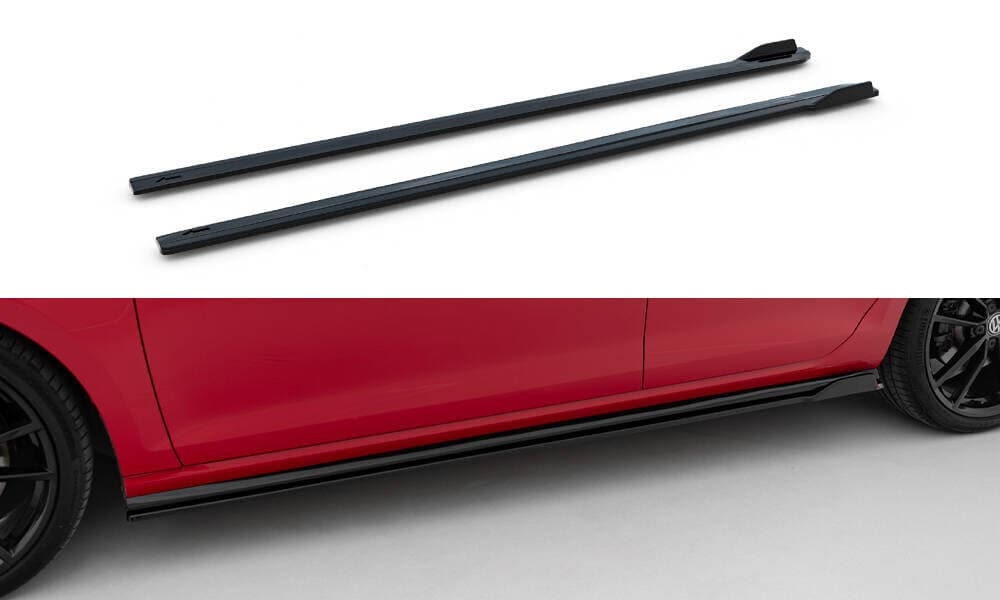 VW GOLF 7.5 R-LINE - MAXTON DESIGN SEITENSCHWELLER ANSATZ SCHWARZ GLANZ