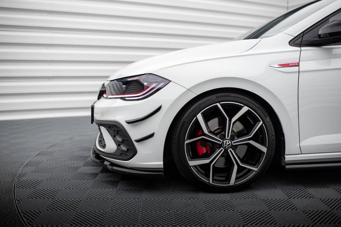 VW POLO GTI 2021+ - MAXTON DESIGN CANARDS WINGS FLAPS FRONTSTOSSSTANGE 4-TEILIG – Bild 4