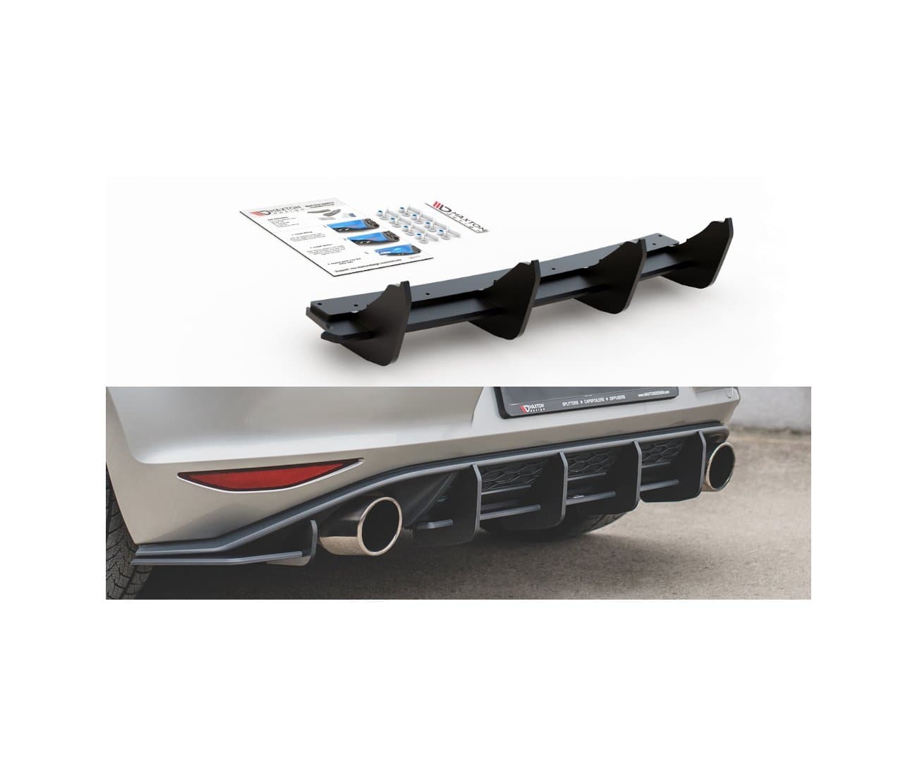 VW GOLF 7 GTI - MAXTON DESIGN HECK ANSATZ DIFFUSOR V.2