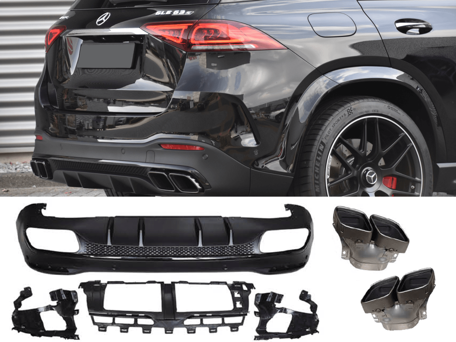 MERCEDES GLE - HECK DIFFUSOR GLE 63 AMG OPTIK V.4