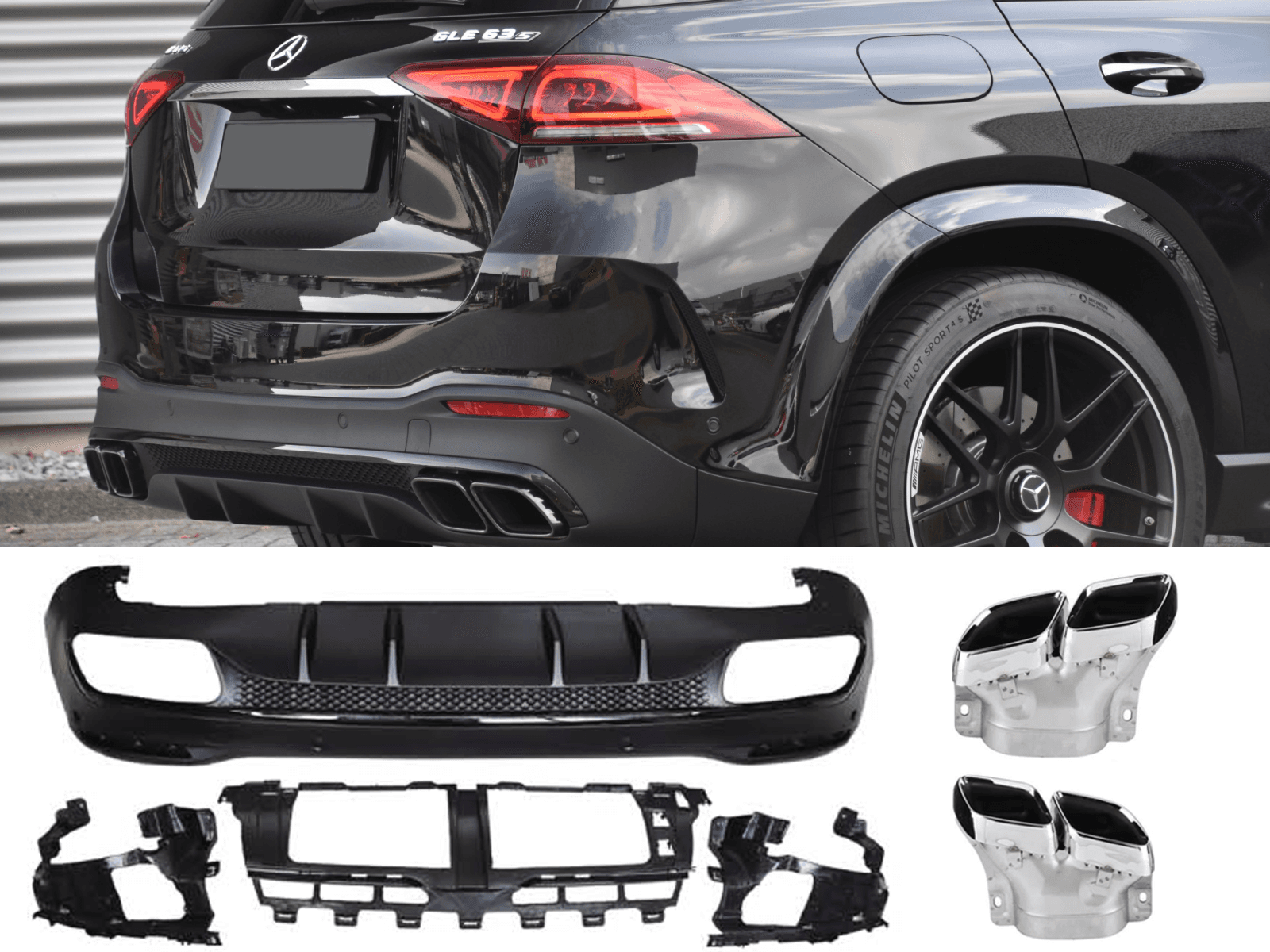 MERCEDES GLE - HECK DIFFUSOR GLE 63 AMG OPTIK V.3