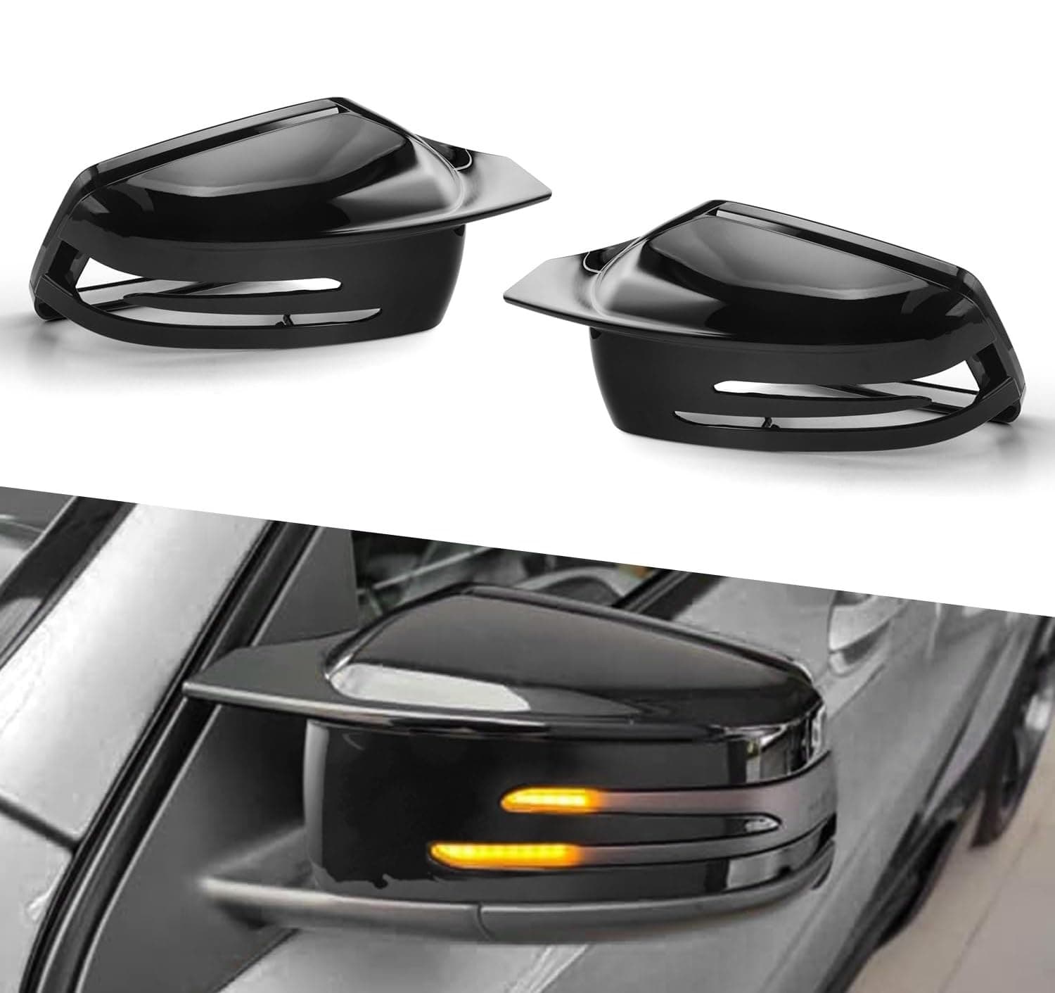 MERCEDES A-KLASSE - SET SPIEGELKAPPEN SCHWARZ GLANZ V.1
