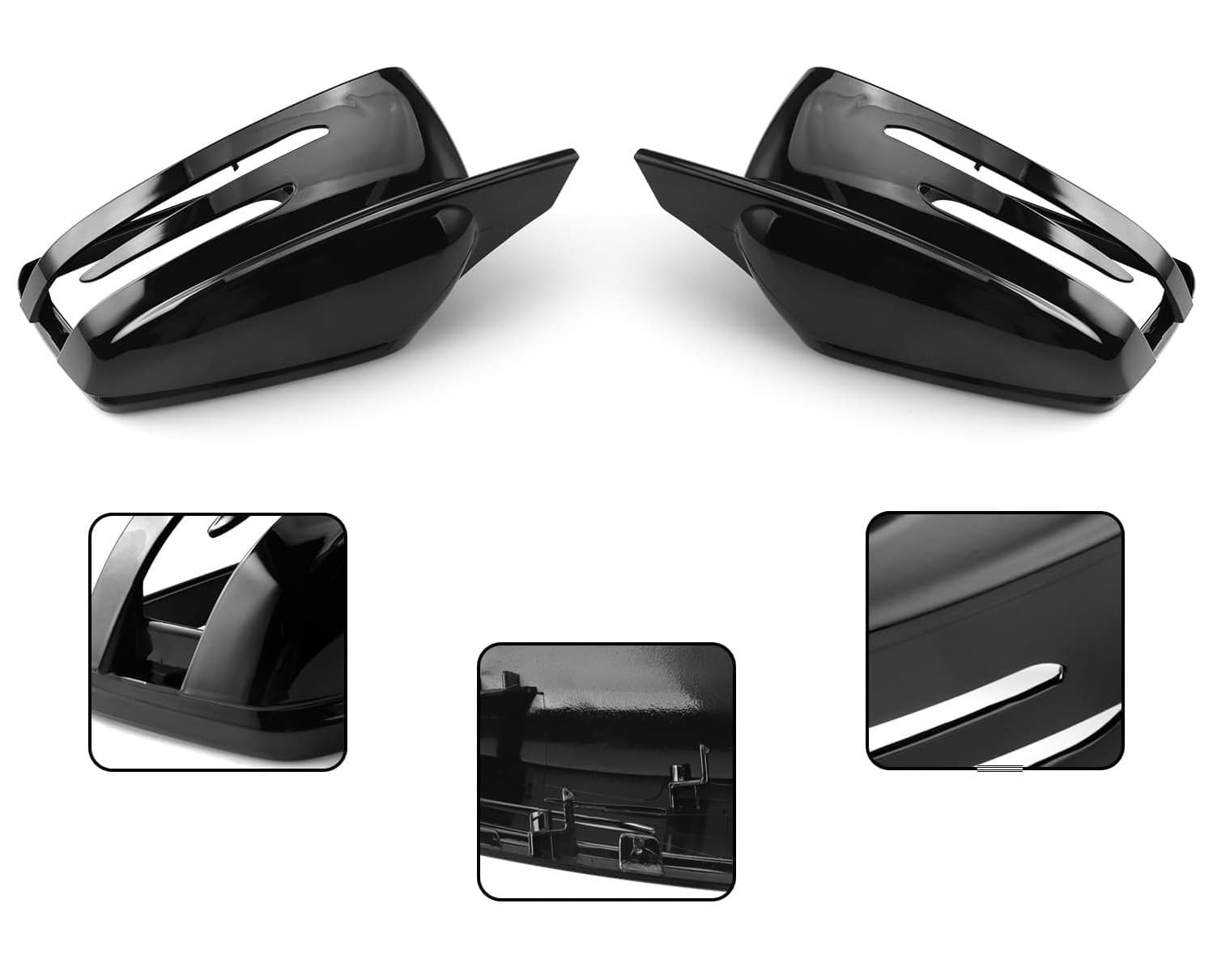 MERCEDES A-KLASSE - SET SPIEGELKAPPEN SCHWARZ GLANZ V.1 – Bild 5