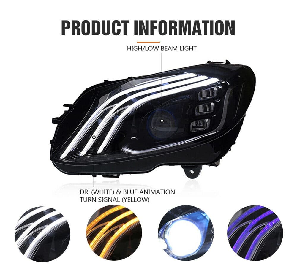 MERCEDES C-KLASSE - FULL LED TAGFAHRLICHT SCHEINWERFER W222 OPTIK – Bild 3