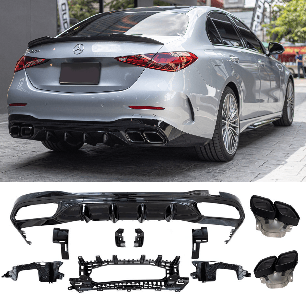 MERCEDES C-KLASSE - DIFFUSOR PAKET C63 AMG OPTIK V.1