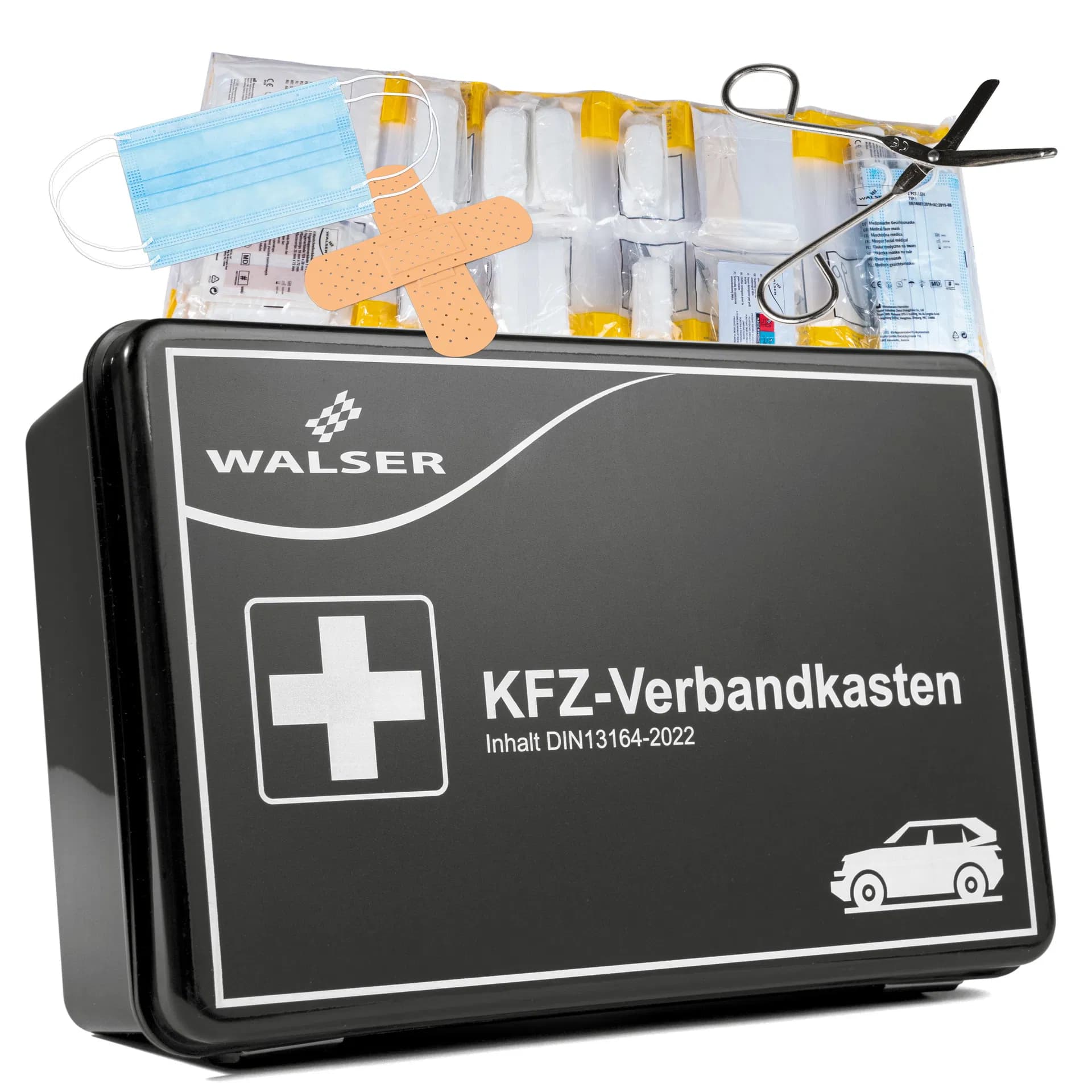 KFZ Verbandskasten nach DIN 13164:2022, Auto-Verbandskasten, Erste Hilfe Koffer