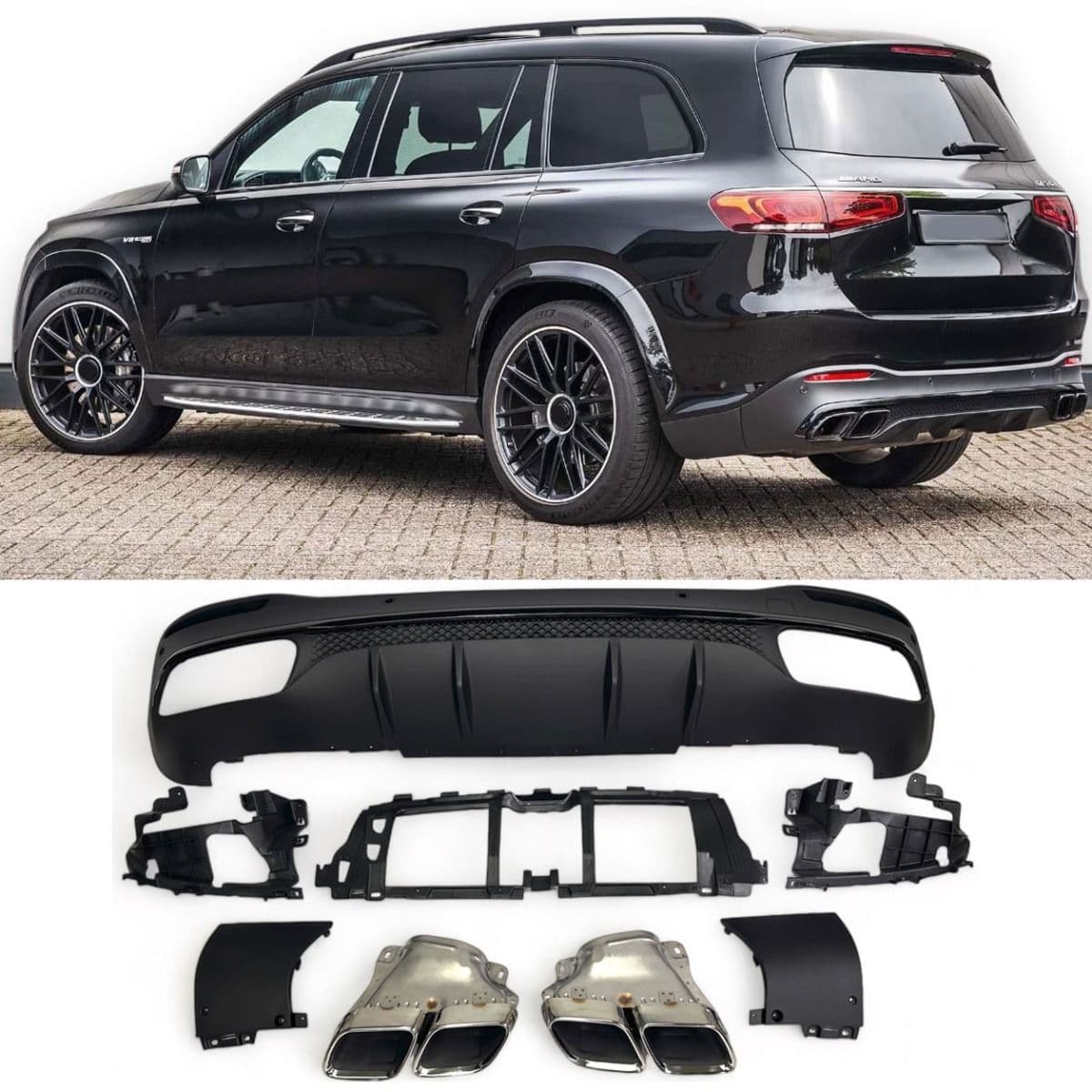 MERCEDES GLS - HECK DIFFUSOR GLS 63 AMG OPTIK V.2
