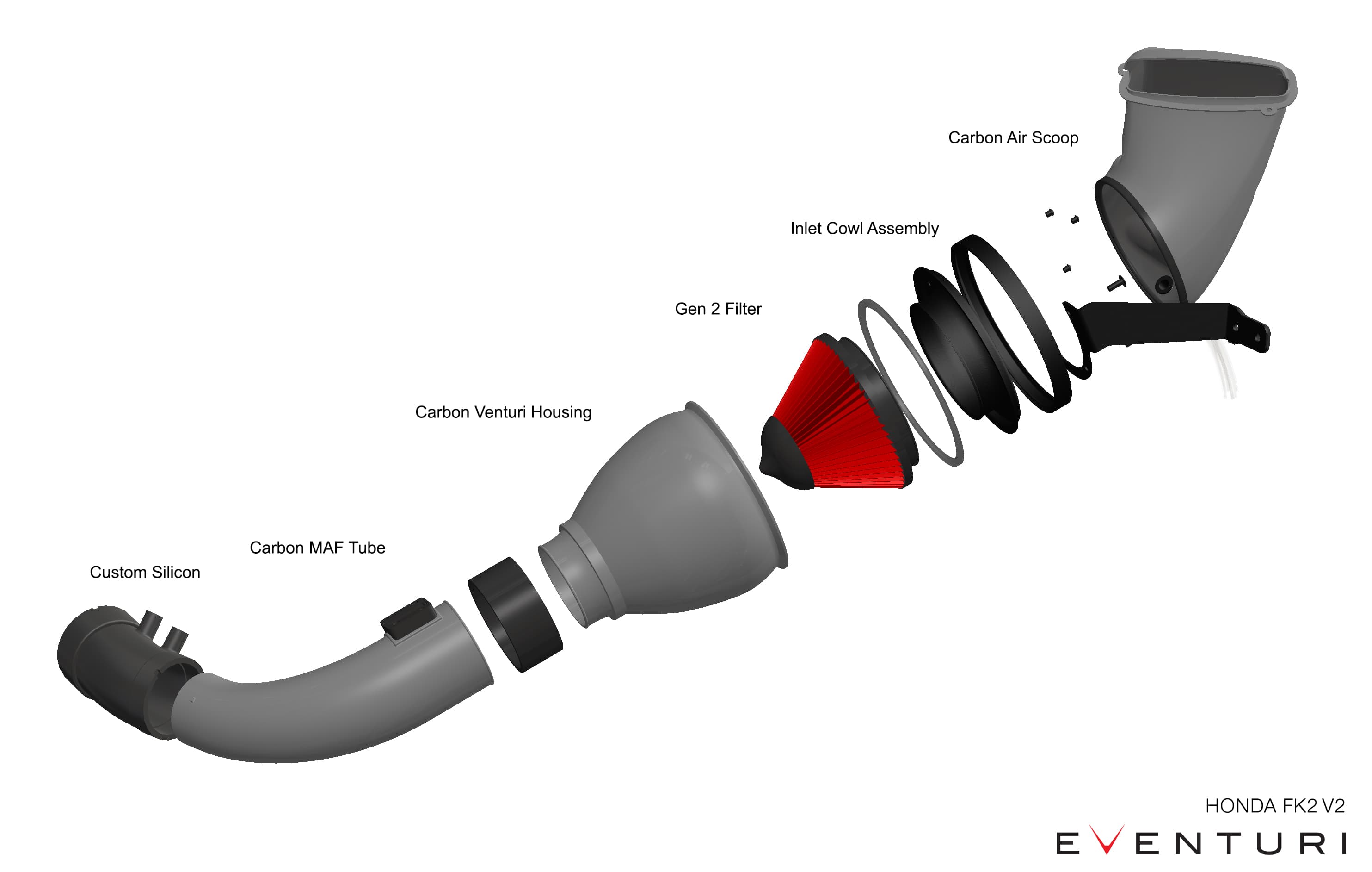 HONDA CIVIC TYPE R (228kW) - EVENTURI KEVLAR ANSAUGSYSTEM EVE-FK2V2-CF-LHD-INT – Bild 4