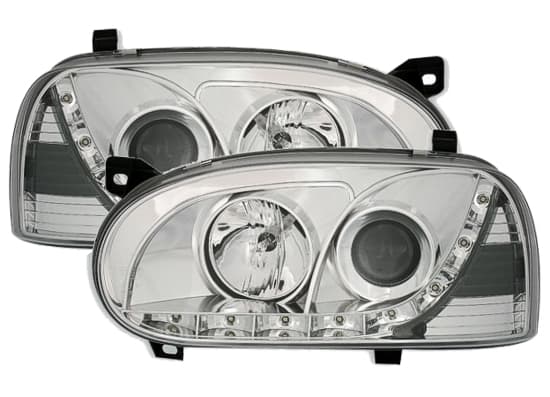 VW GOLF 3 - CHROM LED SCHEINWERFER