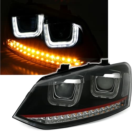 VW POLO - LED ANGEL EYES SCHEINWERFER MIT DYNAMIC BLINKER
