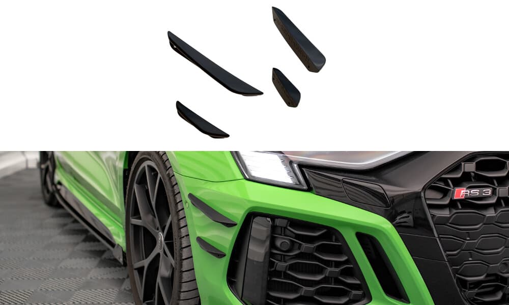 AUDI RS3 - MAXTON DESIGN CANARDS WINGS FLAPS FRONTSTOSSSTANGE 4-TEILIG (DTC) – Maxton Design