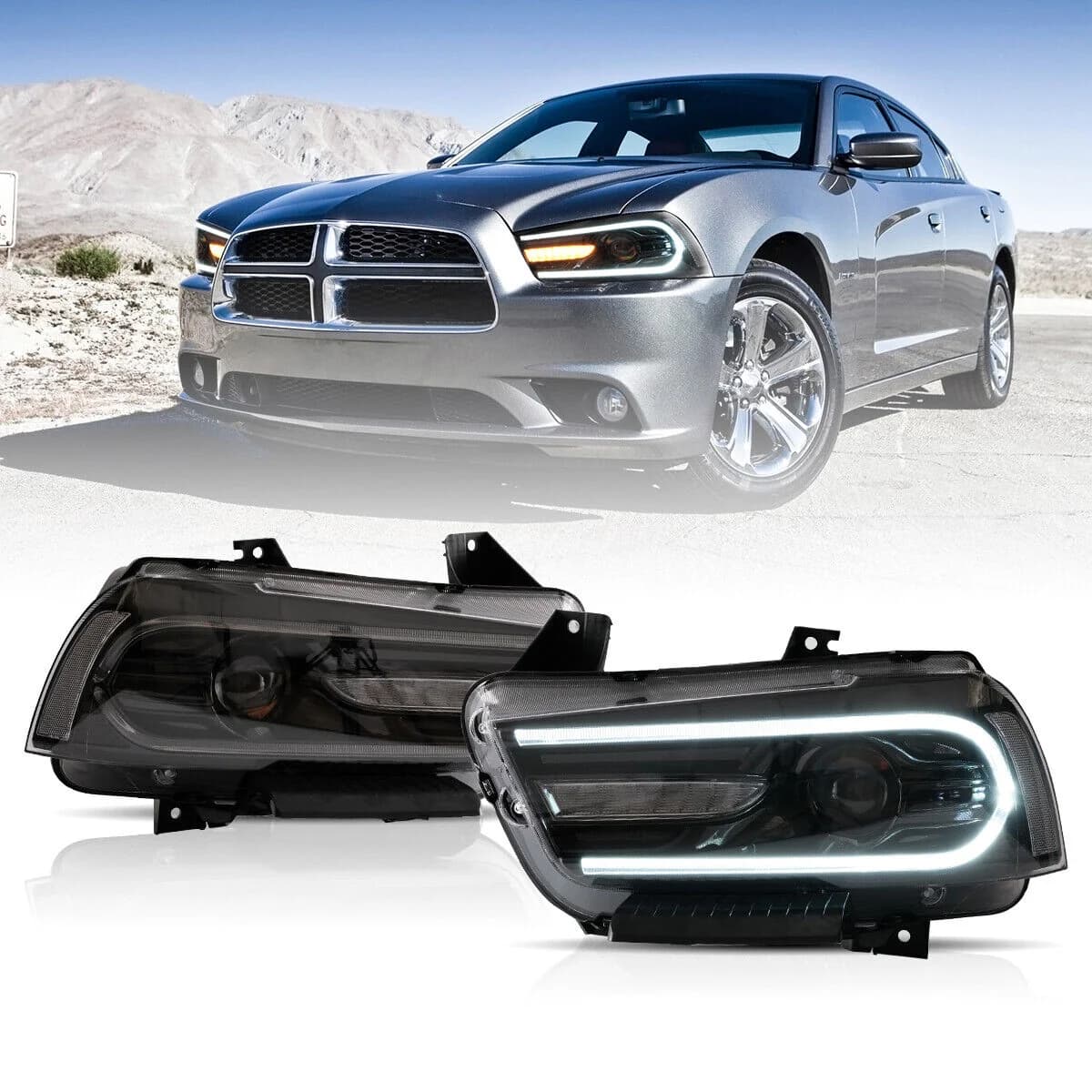 DODGE CHARGER 2011->2015 - LED TAGFAHRLICHT LIGHTBAR SCHEINWERFER (DYNAMIC) V.2