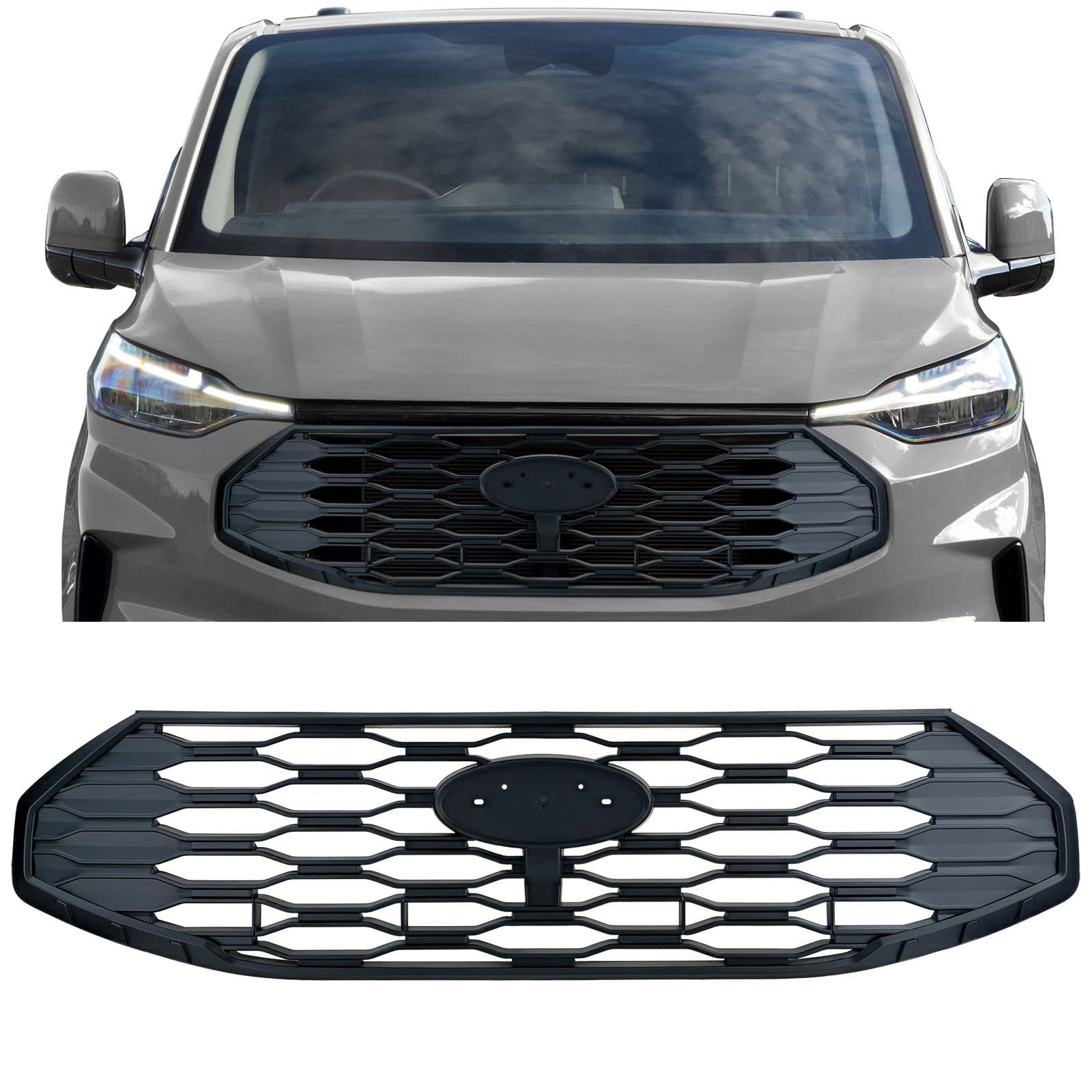 FORD TRANSIT CUSTOM 2023-> - SPORT KÜHLERGRILL SCHWARZ MATT V.2