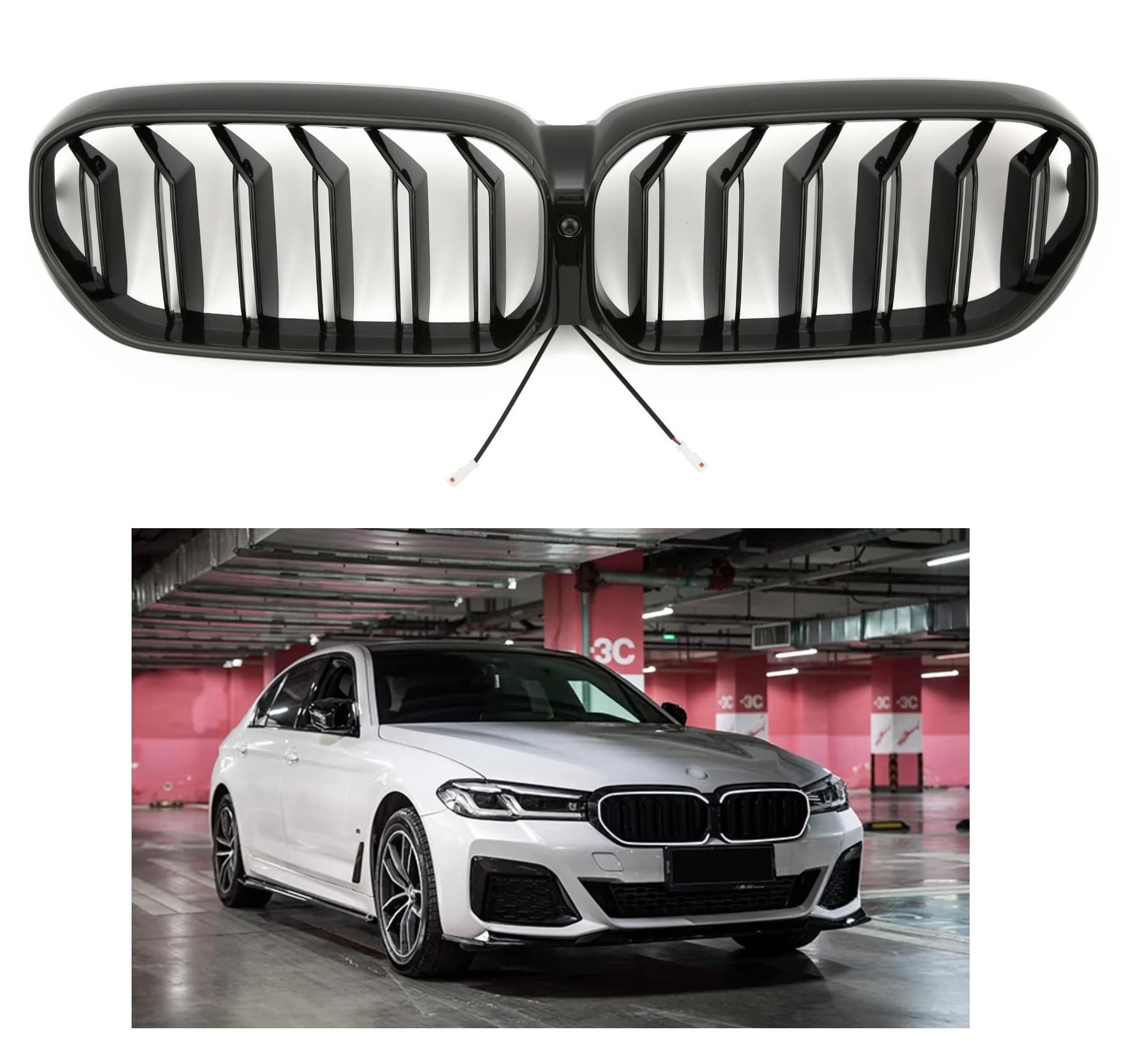 BMW G30 LCI - SPORTGRILL GLANZ & ICONIC GLOW M PERFORMANCE OPTIK V.8