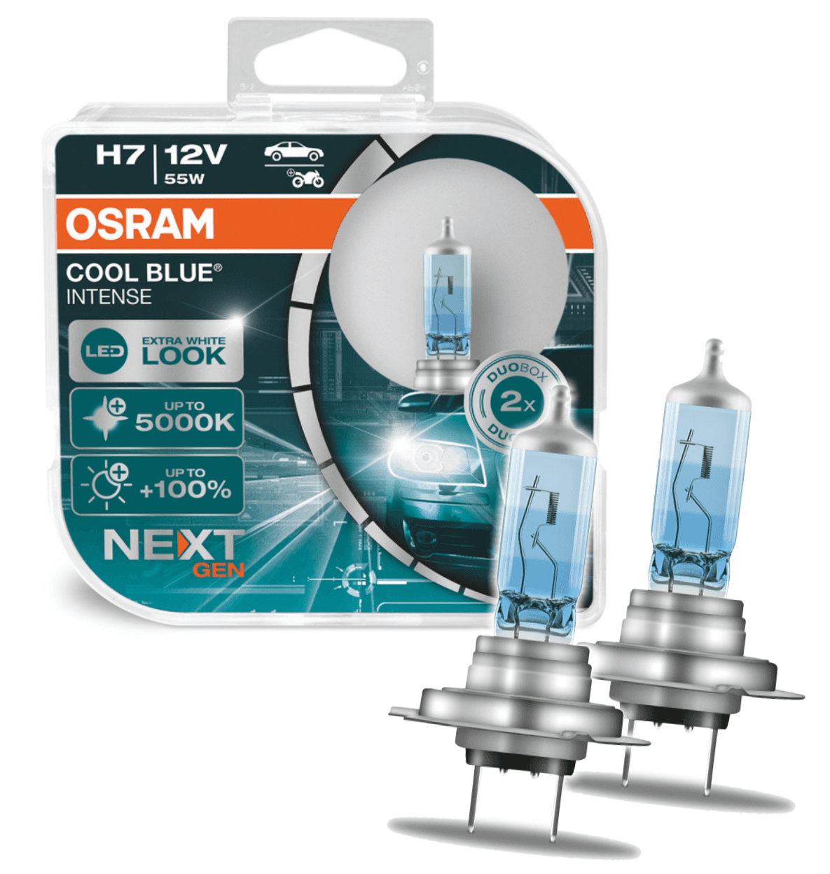 H7 12V 55W PX26d Cool Blue INTENSE NextGeneration 5000K +100%