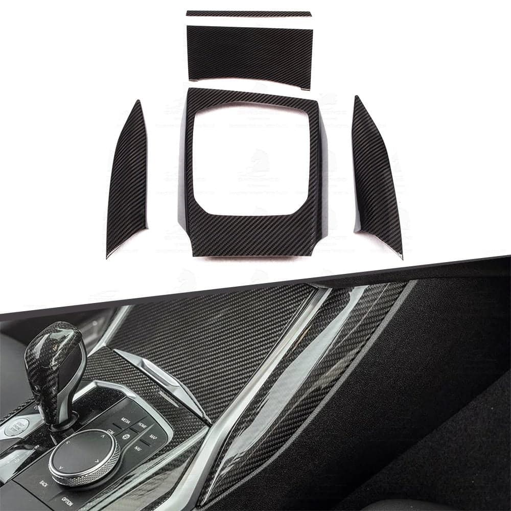 BMW 5-TEILIGES SET CARBON FIBER INTERIEUR SET COVER MITTELKONSOLE ECHT-CARBON