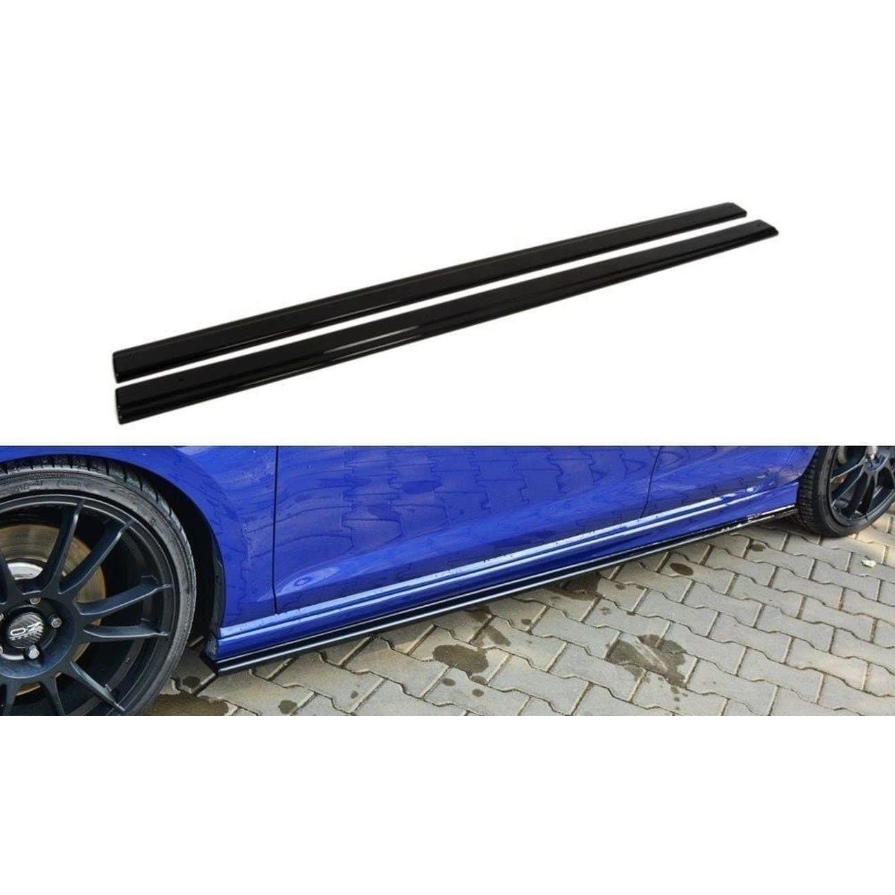 VW GOLF 7 R - MAXTON DESIGN SEITENSCHWELLER ANSATZ SCHWARZ GLANZ