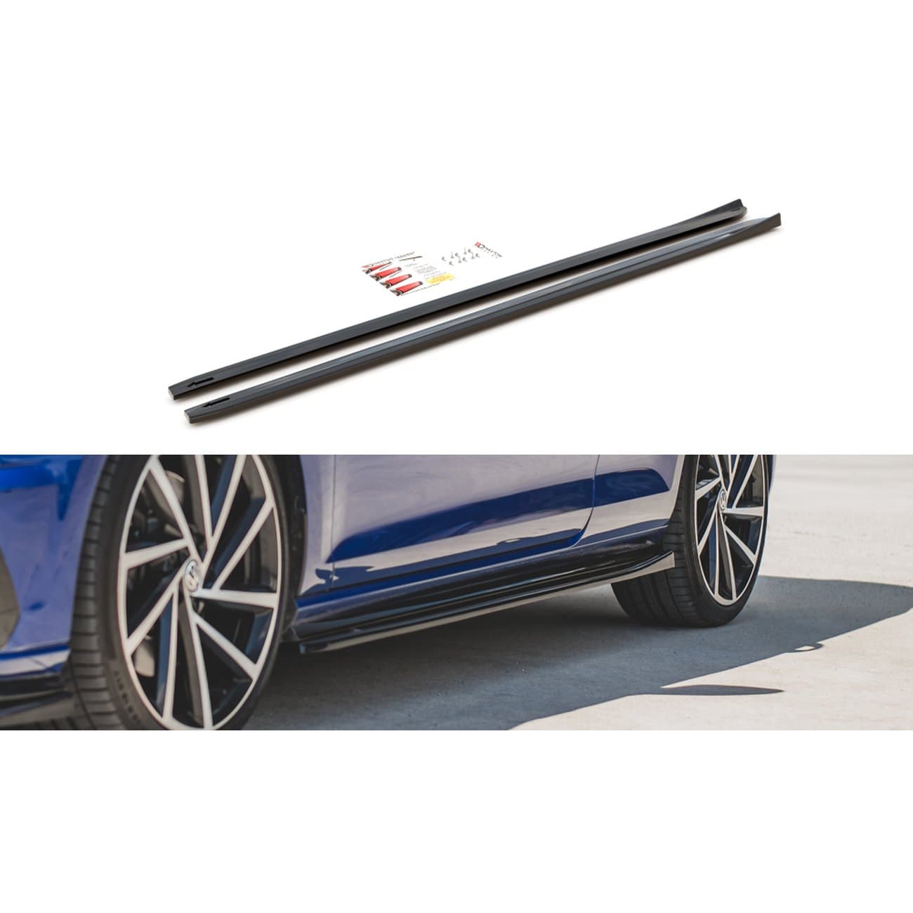 VW GOLF 7.5 R-LINE - MAXTON DESIGN SEITENSCHWELLER ANSATZ SCHWARZ GLANZ – Maxton Design