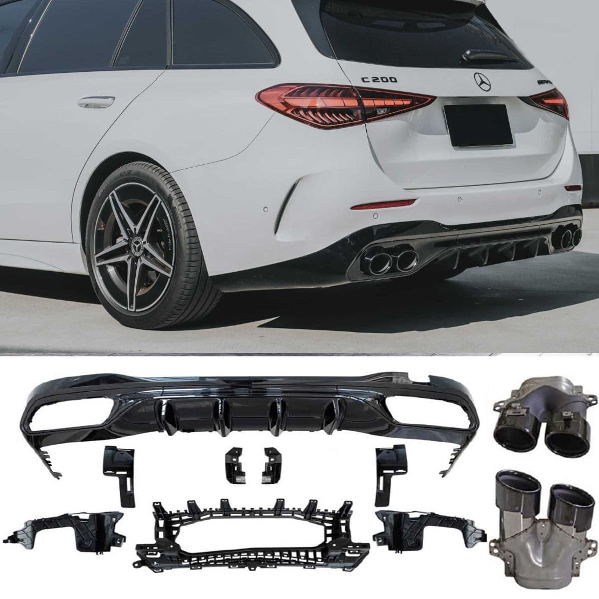 MERCEDES C-KLASSE - DIFFUSOR PAKET C43 AMG OPTIK V.3