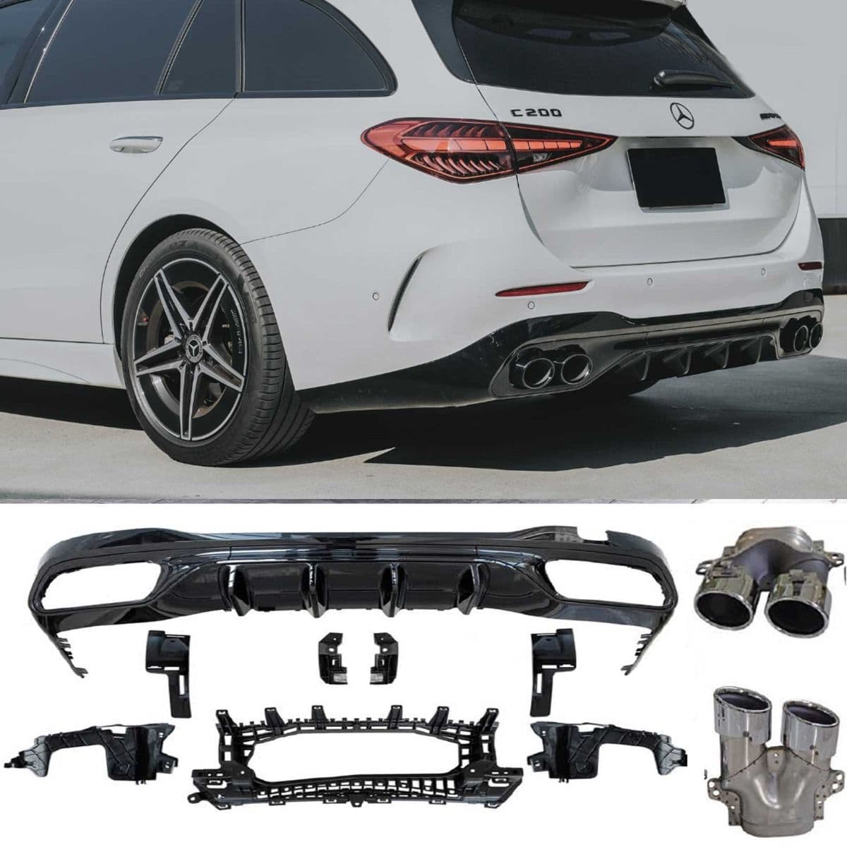MERCEDES C-KLASSE - DIFFUSOR PAKET C43 AMG OPTIK V.4