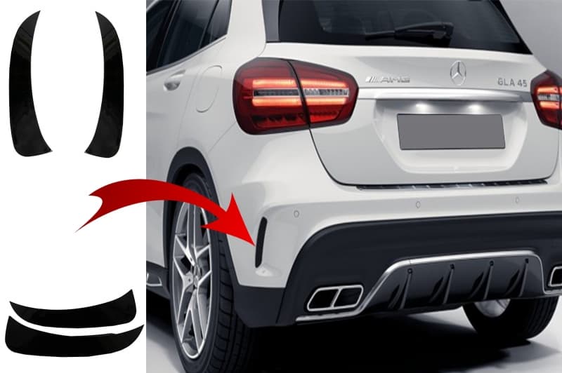 MERCEDES GLA - FLICS FLAPS SPOILER SCHWARZ