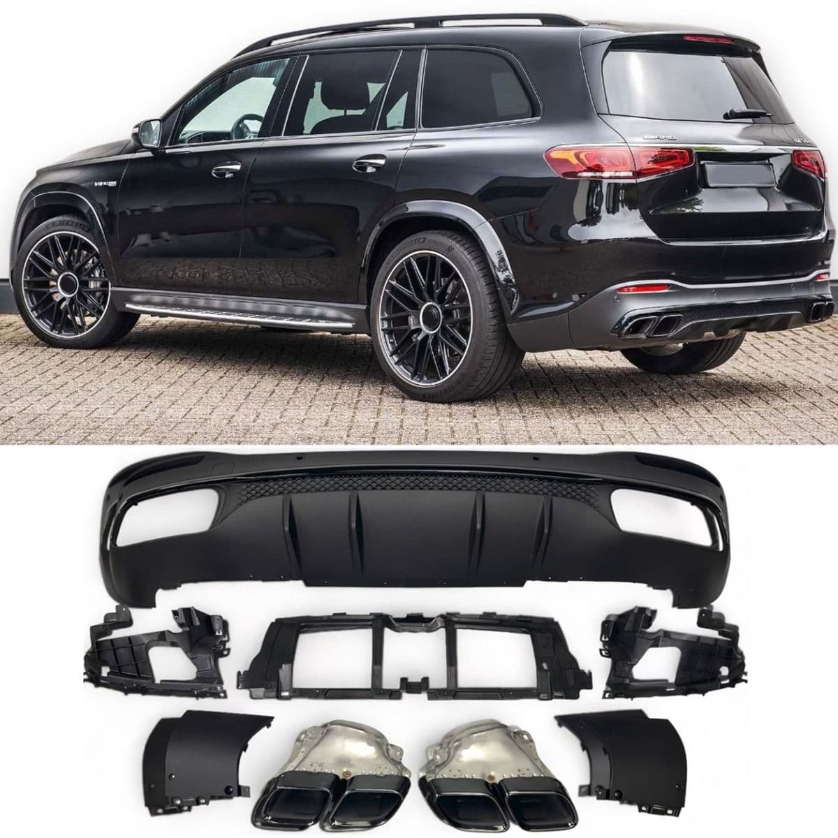 MERCEDES GLS - HECK DIFFUSOR GLS 63 AMG OPTIK V.1